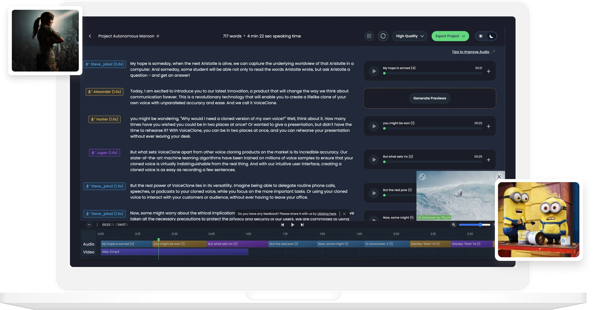 character text to voice generator