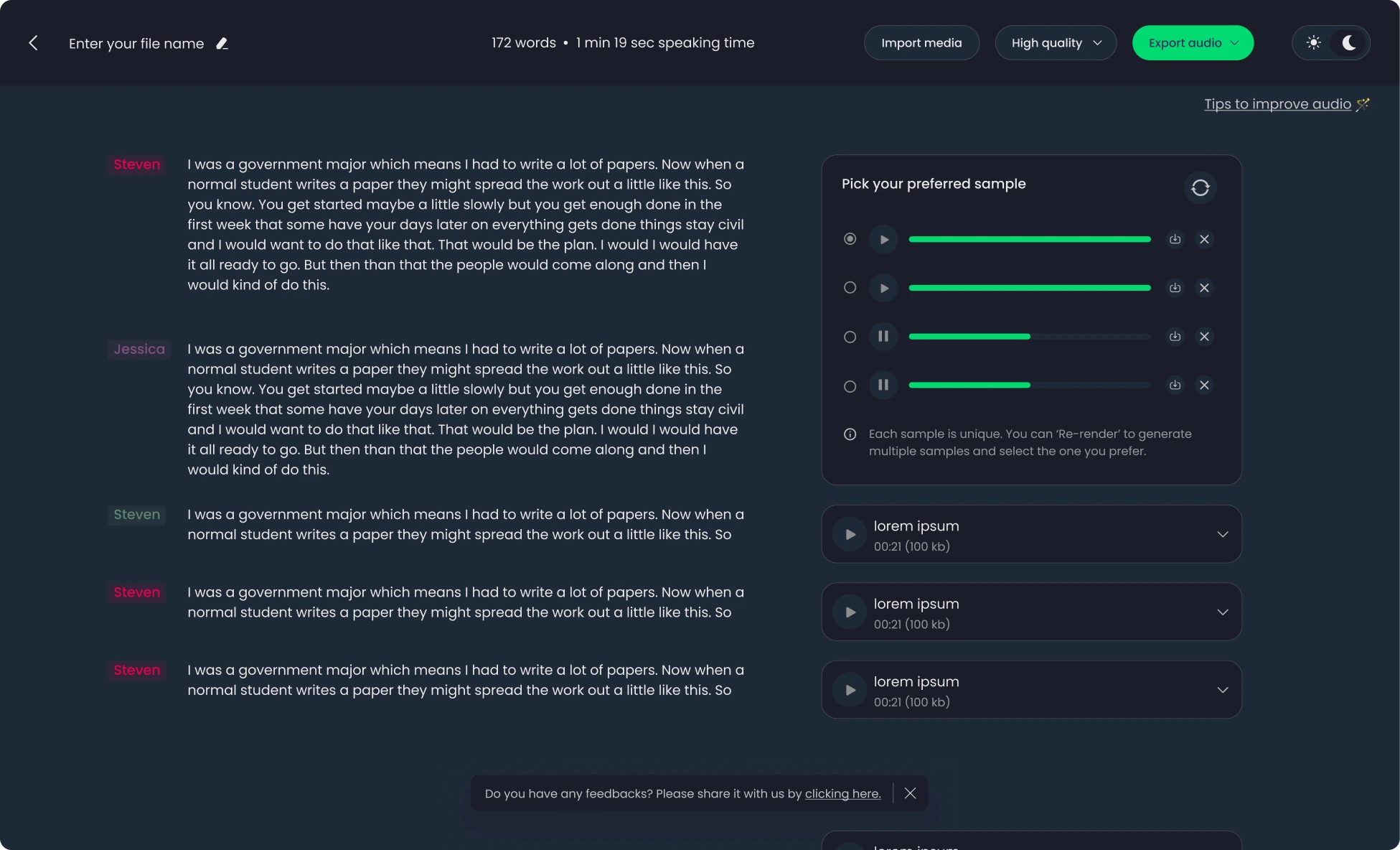 Character voice generator illustration